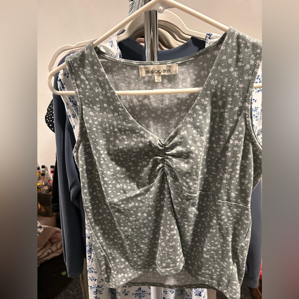 Flower printed tank